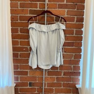 Off the shoulder light blue summer shirt, Small